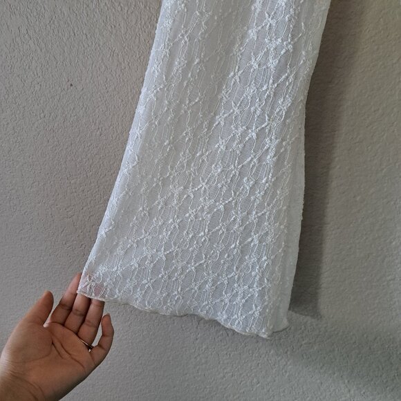 Cider Cream Lace Romantic Cropped Wrap Blouse w/Bell Sleeves Size XS - Picture 6 of 12